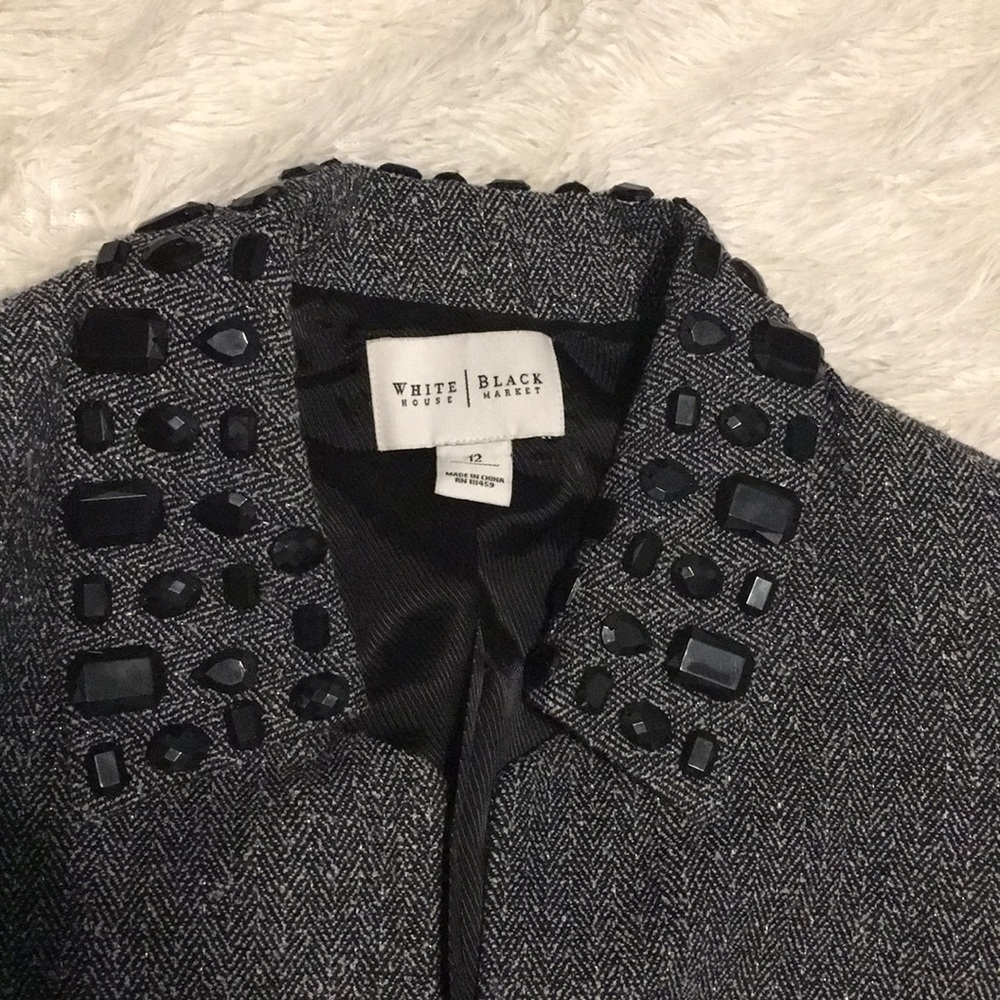 White House Black Market Tweed Jewel Jacket - Picture 2 of 6